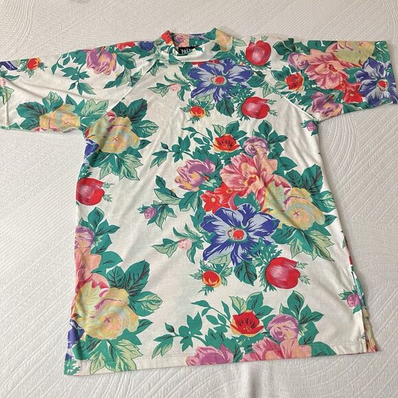 VTG 90s Island Time T Shirt Women Size M Green Bright Colorful Hawaii Beach Tee - Picture 1 of 6